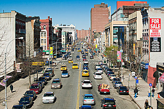交通,街道,哈莱姆区,纽约,美国