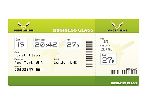 飞机,机票,公务舱,绿色