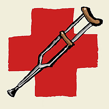 插画,图像,拐杖,国际,红十字