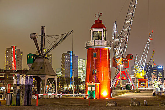 海事博物馆,历史,海洋,工具,起重机,灯塔,港口,鹿特丹,荷兰,欧洲