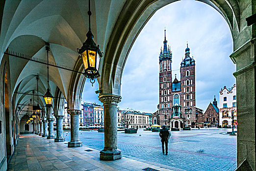 市场,广场,大教堂,克拉科夫,波兰,欧洲