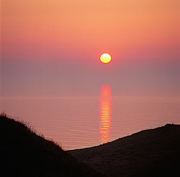 海洋,日落