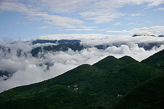 巫溪云台山清晨雨过天晴的云雾