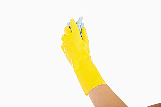 牵手,橡胶手套,清洁,蓝色