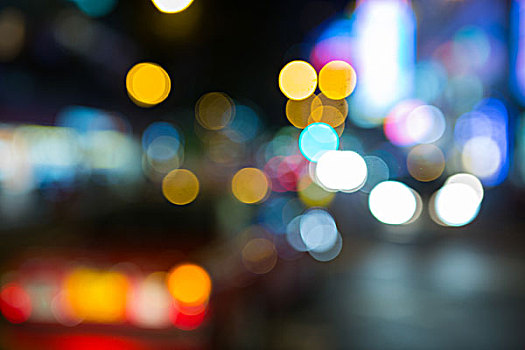 模糊,彩色,汽车,城市灯光,夜晚