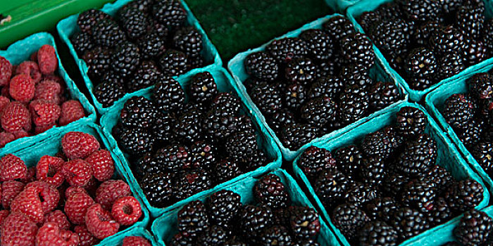 树莓,黑莓,出售,市场货摊,派克市场,西雅图,华盛顿,美国