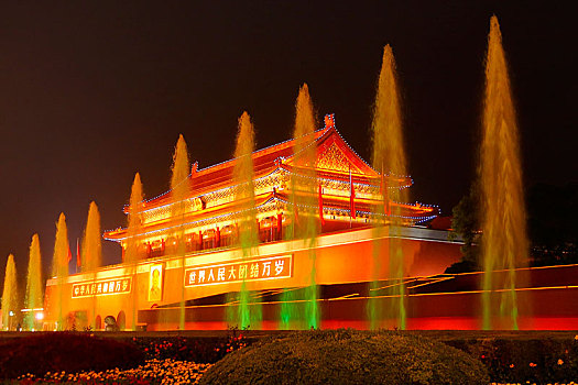 天安城门夜景图片图片