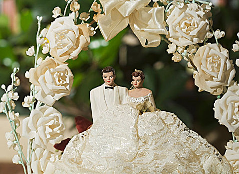 新郎,新娘,婚礼蛋糕,装饰