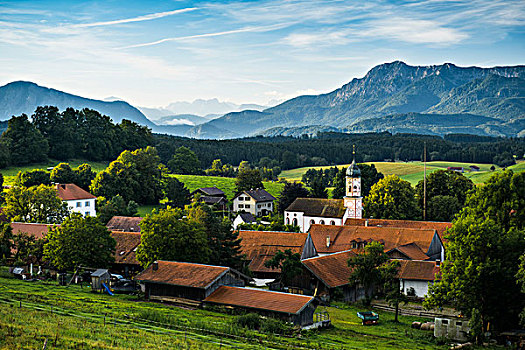 风景,乡村,上巴伐利亚,巴伐利亚,德国,欧洲