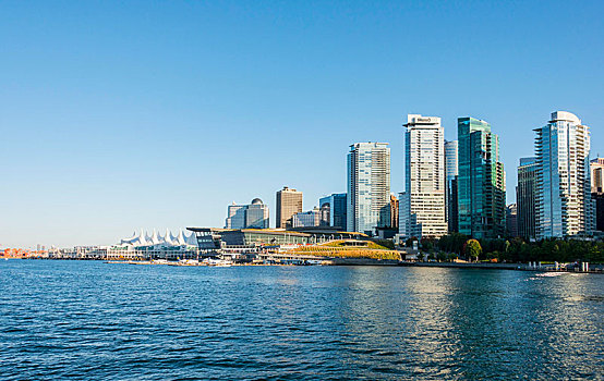 摩天大楼,海洋,加拿大,地点,左边,煤,港口,天际线,温哥华,不列颠哥伦比亚省,北美