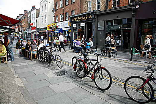 骑自行车,自行车,架子,市场,伦敦,英国