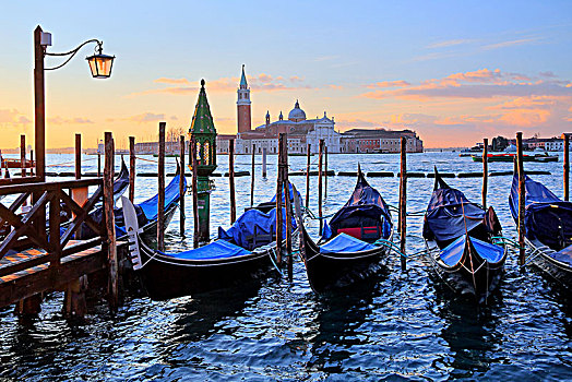 小船,正面,泻湖,后面,岛屿,圣乔治奥,威尼斯,意大利,欧洲