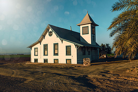 小,历史,教堂,耕作,加利福尼亚