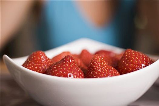 草莓,白色,碗