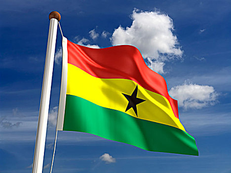 加纳,旗帜,裁剪,小路