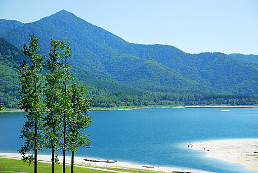 湖岸,露营,区域