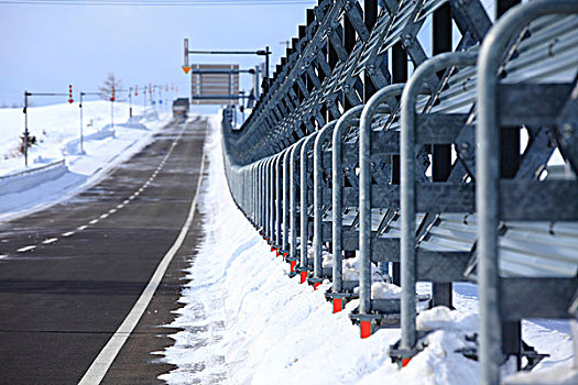 雪崩,预防,栏杆,道路