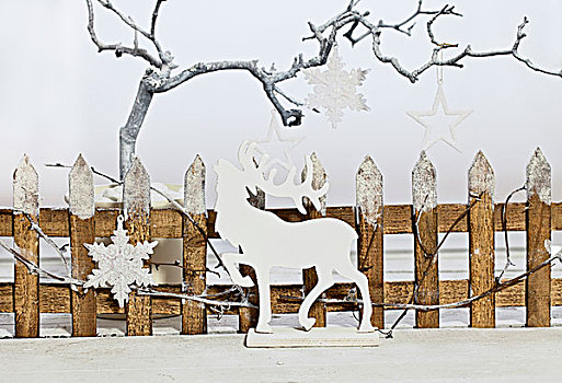 圣诞装饰,装饰,栅栏,鹿