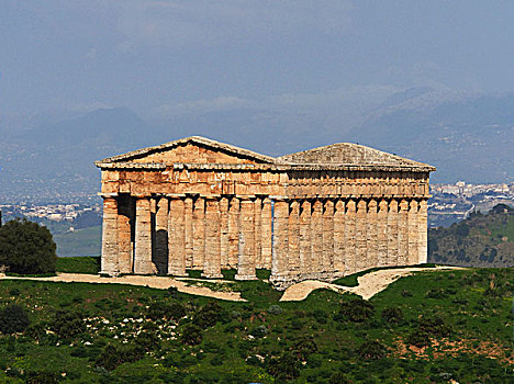 古希腊,多利安式,庙宇,塞杰斯塔,遗迹,西西里,意大利