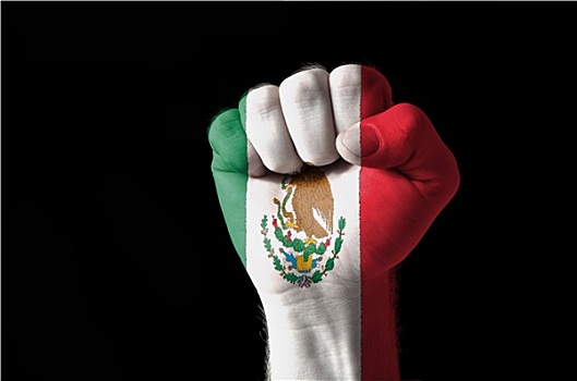 拳头,涂绘,彩色,墨西哥,旗帜
