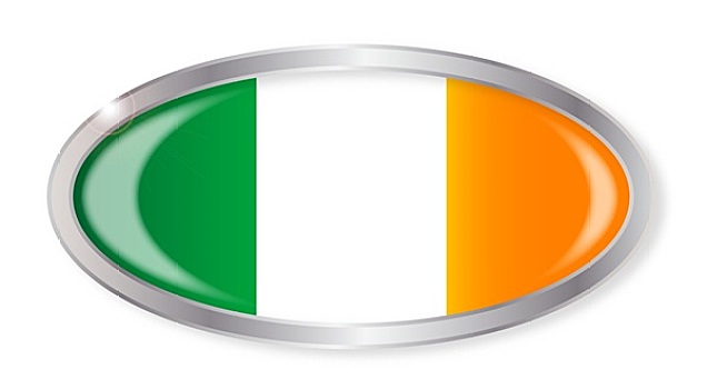 爱尔兰,旗帜,椭圆,扣