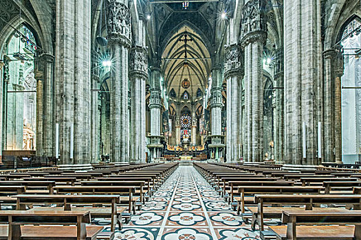 意大利,米兰,大教堂,米兰大教堂,室内,大幅,尺寸