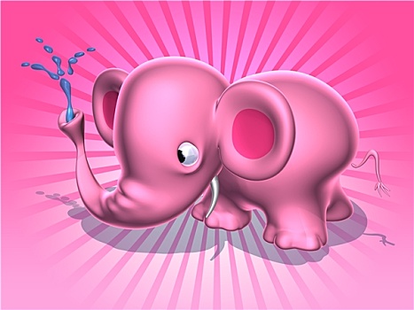 粉色,大象