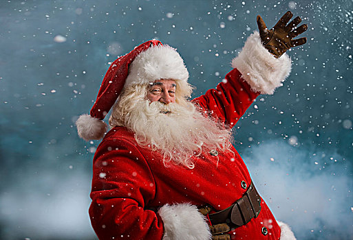 高兴,圣诞老人,笑,站立,户外,北极
