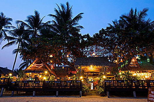 海滩,餐馆,喇嘛,苏梅岛,岛屿,泰国,亚洲