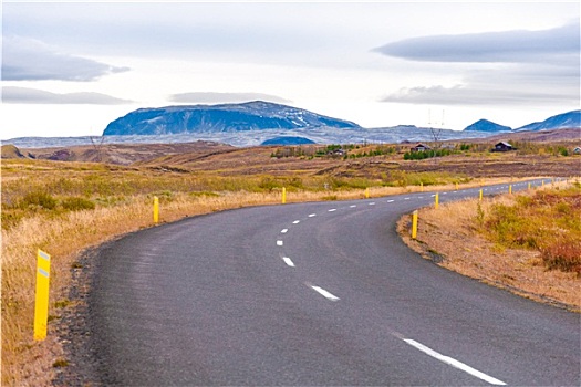 漂亮,山路,冰岛