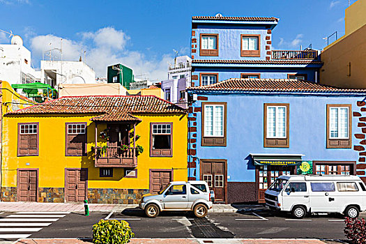 彩色,房子,帕尔玛,岛屿,加纳利群岛,西班牙