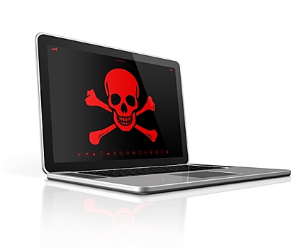 笔记本电脑,海盗,象征,显示屏,黑客,概念