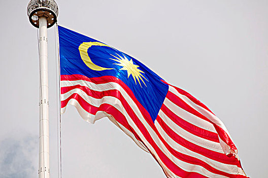 旗帜,马来西亚,旗杆,吉隆坡,东南亚