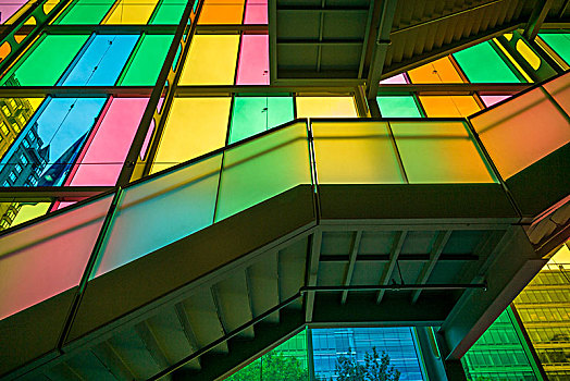 加拿大,魁北克,蒙特利尔,会议中心,彩色,窗户