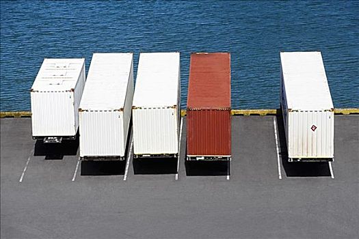 俯拍,货物集装箱,商业码头