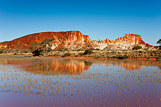 彩虹谷,反射,湖,北领地州,澳大利亚