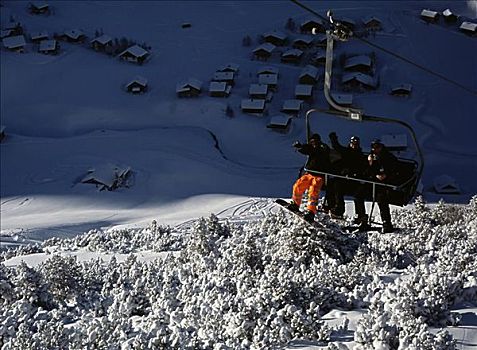 滑雪者,滑雪缆车