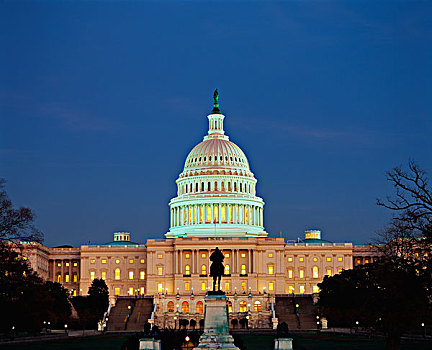 美国,华盛顿特区,国会大厦,黄昏,大幅,尺寸