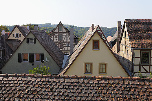 屋顶,罗腾堡,地区,巴伐利亚,德国
