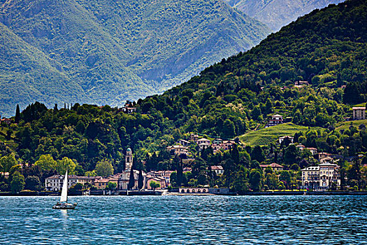 帆船,科摩湖,伦巴底,意大利