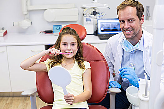 微笑,孩子,病人,牙医,牙科诊所,头像