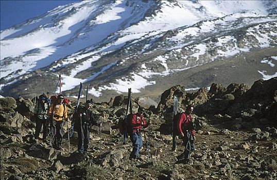 亚洲,伊朗,山峦,探险,火山,雪,石头