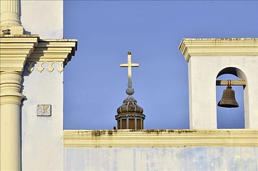 十字架,钟,圣芳济修会,教堂,格拉纳达,尼加拉瓜,中美洲