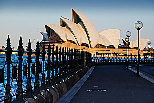 栏杆,海堤,公路,指挥,悉尼歌剧院,悉尼,澳大利亚