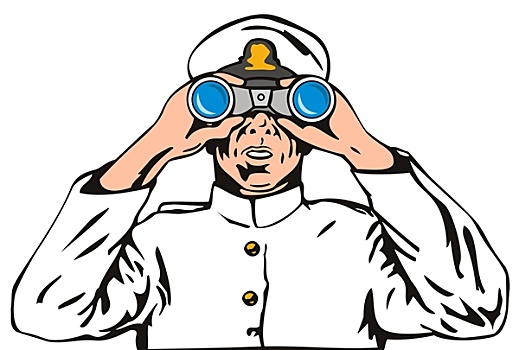 海军,船,军官,双筒望远镜