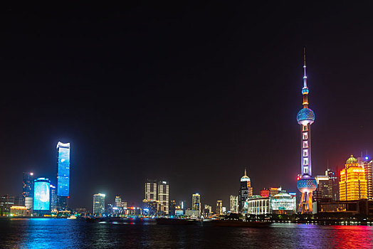 上海陆家嘴夜景城市风光