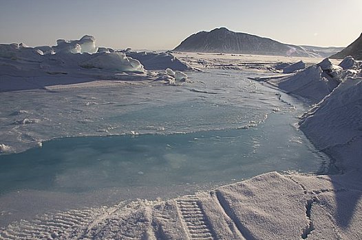 岸边,冰,格雷斯海湾,区域,加拿大