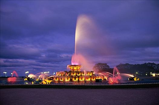 白金汉喷泉,格兰特公园,芝加哥,伊利诺斯,美国