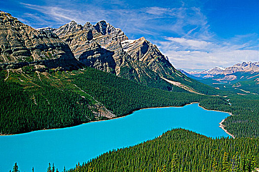俯拍,佩多湖,冰原大道,班芙国家公园,艾伯塔省,加拿大