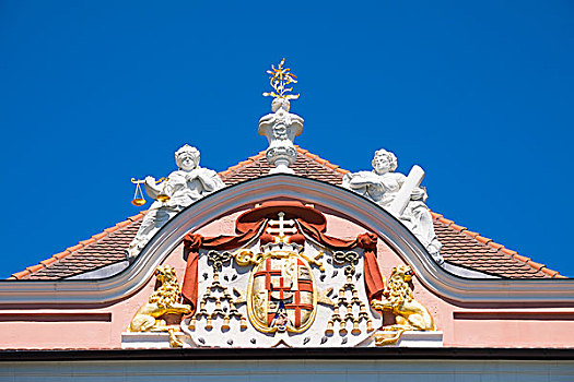 盾徽,西部,城堡,新,梅尔斯堡,康士坦茨湖,斯瓦比亚,巴登符腾堡,德国,欧洲